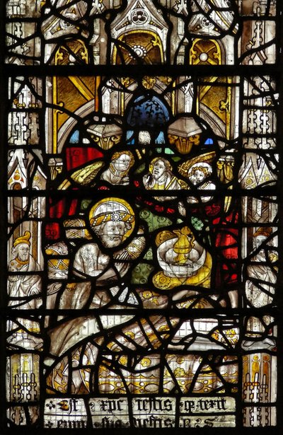 Window depicting St Martin has a vision of Christ by English School