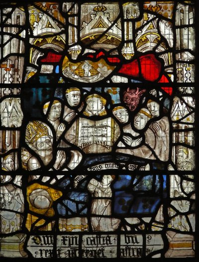 Window depicting the death of St Martin by English School
