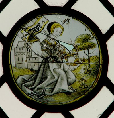 Window depicting the Labours of the Months: May by English School