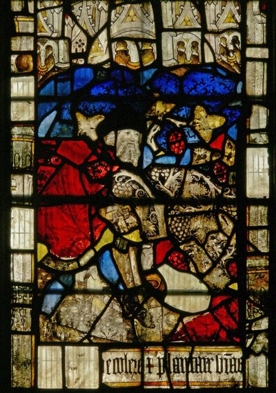Noah Window: Planting the Vineyard by English School