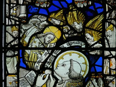 Window S6 depicting the Mass of St Gregory by English School