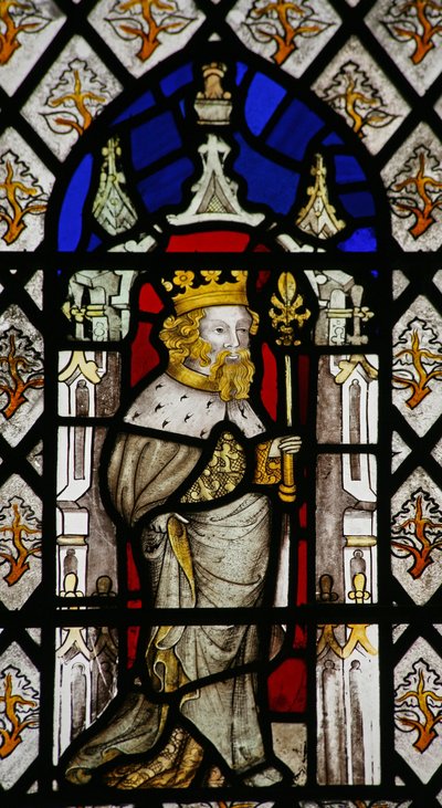 Window depicting Edward the Confessor (or Edward III?) by English School