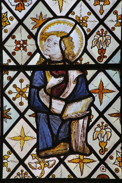 Window depicting St John from a Crucifixion scene by English School