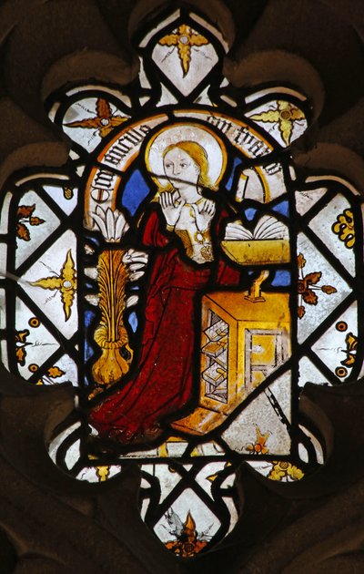 Window depicting the Virgin Mary at the Annunciation by English School