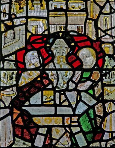 Window Ww depicting a Resurrection Scene: the Supper at Emmaus by English School