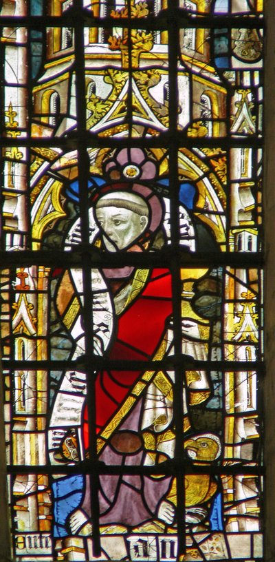 Window depicting a fragmentary figure by English School