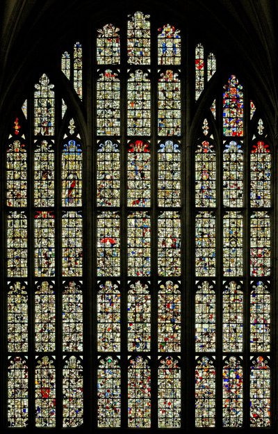 Window depicting fragmentary remains by English School