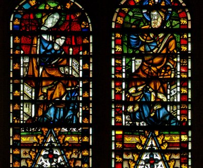 Window Ww depicting the Coronation of the Virgin by English School