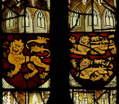 Window depicting the Royal Coat of Arms by English School