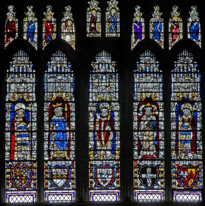 Window depicting kings and archbishops by English School
