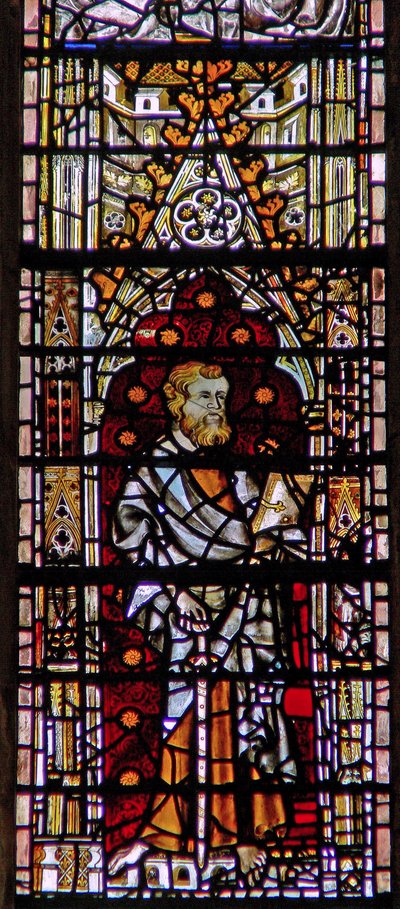 Window depicting a saint by English School