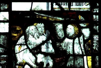 Window depicting Adam and Eve expelled from the Garden of Eden, mid-15th century by English School