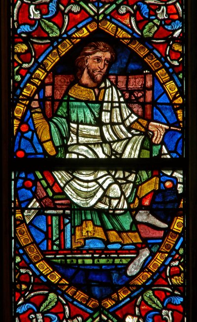 Window depicting a genealogical figure: Boaz by English School