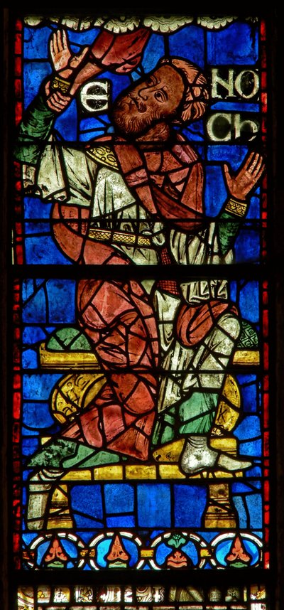 Window depicting a genealogical figure: Enoch by English School