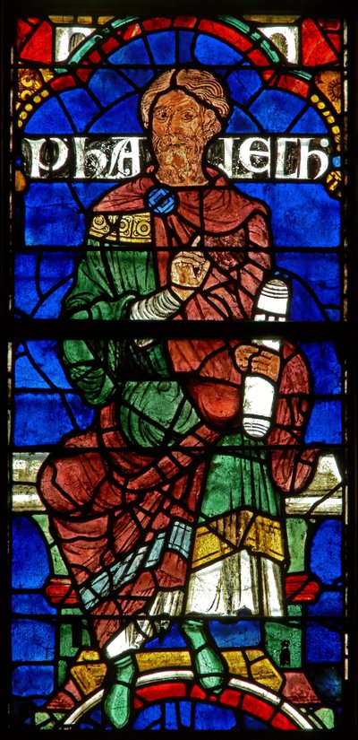 Window depicting a genealogical figure: Phalec by English School