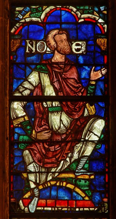 Window depicting a genealogical figure: the patriarch Noah by English School