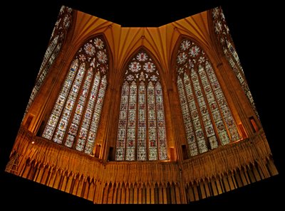 Window depicting a view of the Chapter House by English School