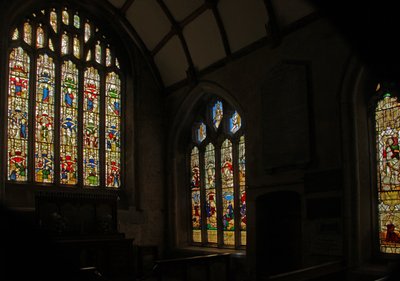 Window depicting a view of the east end of the south aisle by English School