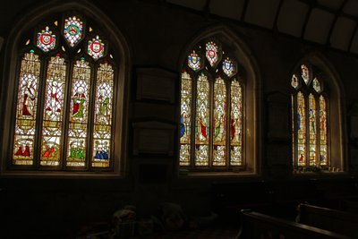 Window depicting a view of the south aisle by English School