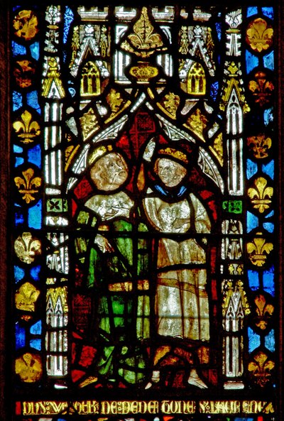 Window depicting two kings by English School
