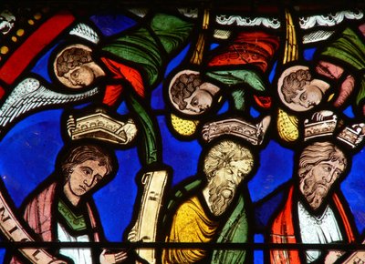 Window n15 depicting Noah, Daniel and Job by English School