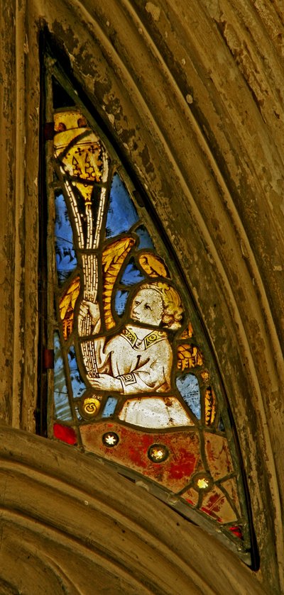 Window depicting an angel with a censer by English School