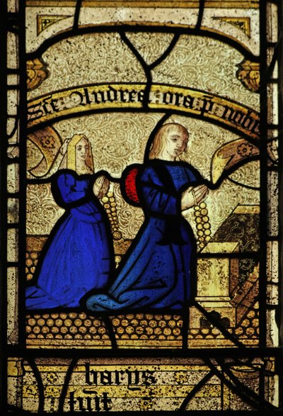 Window 2 depicting donors - Harys family by English School