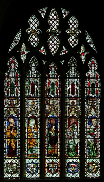 Window n2 depicting four prophets and King Solomon by English School