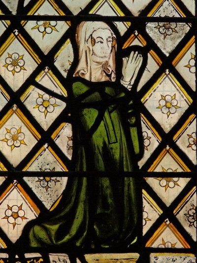 Window depicting Joan, the wife of the donor Robert Skelton by English School
