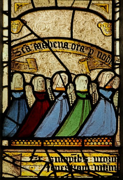 Window 3 depicting a group of female donors by English School