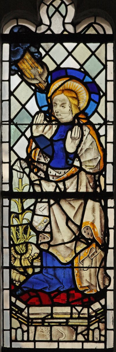 Window depicting the Virgin Mary at the Annunciation by English School