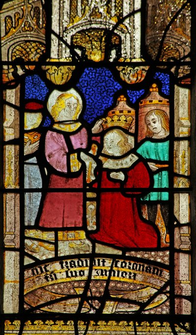 Window 5 depicting St Neot gives his crown to his younger brother by English School