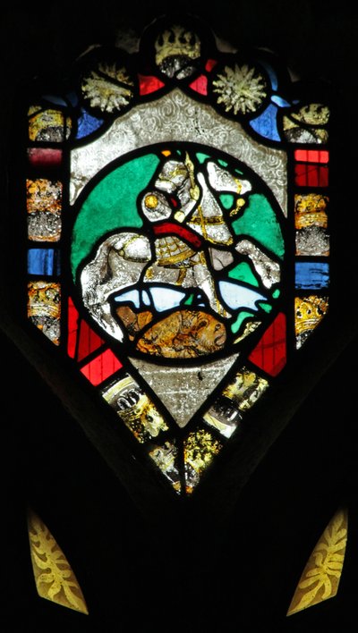 Window 6 depicting St. George and the dragon by English School