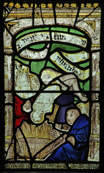 Window 6 depicting St George is thrown into molten lead by English School