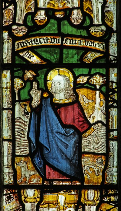 Window 1 depicting the Creation of the animals and the birds by English School