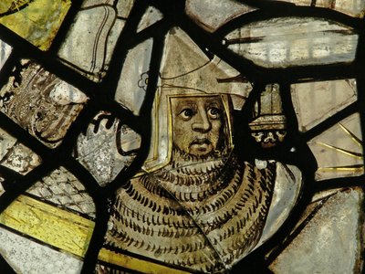 Window depicting a knight by English School
