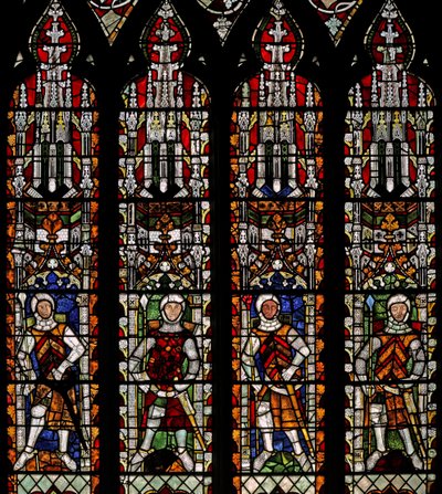 Window s4 depicting De Clare knights and William Lord de la Zouche by English School