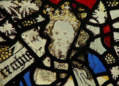 Window depicting a king on the Tree of Jesse by English School