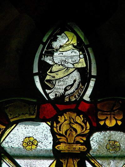 Musician-Grotesque Atop a Canopy by English School