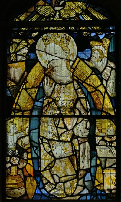 Window depicting the Virgin Mary (fragmentary but fine details) by English School