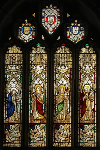 Window depicting the Evangelists by English School