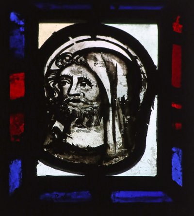 Window s6 depicting a reset fragment with a head by English School