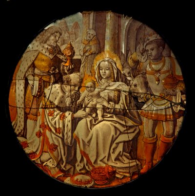Window side chapel Gi depicting the Adoration of the Magi by English School