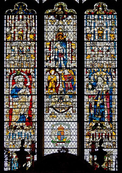 Window w12 depicting Corpus Christi, Isaiah and King Edwin by English School