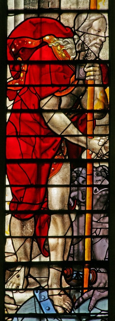 Window w15 depicting Christ at the Harrowing of Hell by English School