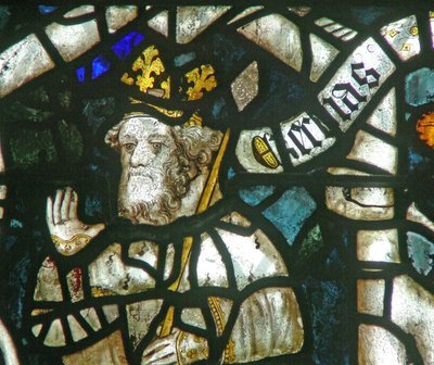 Window depicting King Hezekiah on the Tree of Jesse by English School