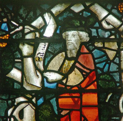 Window depicting a prophet on the Tree of Jesse by English School