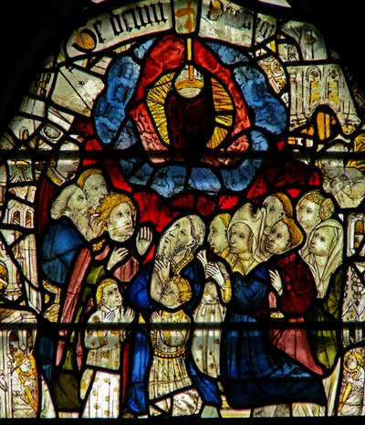 Window w24 depicting the Te Deum - We Praise thee O God by English School