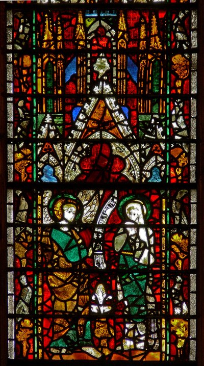Window w27 depicting the Annunciation by English School