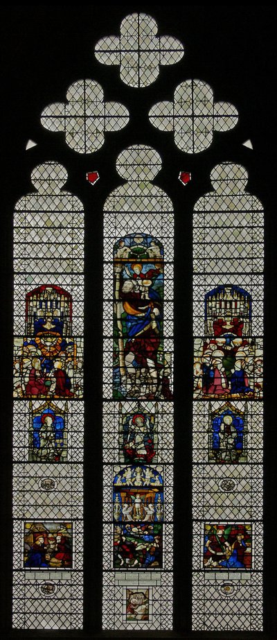 Window w36 depicting a composite window of foreign and English panels C14 and c16 by English School